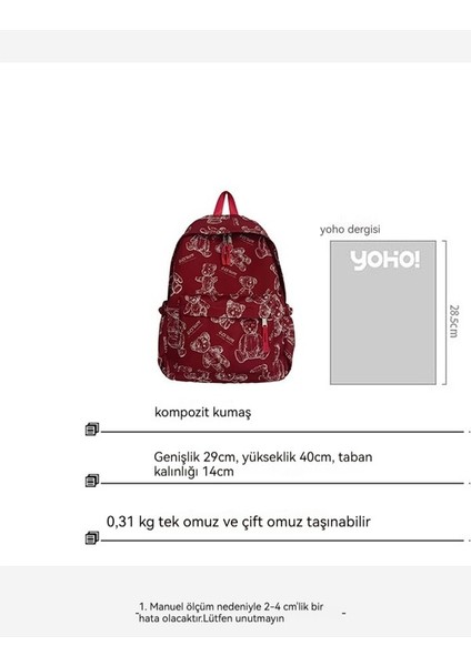 Okul Çantası Ortaokul Öğrencisi Ayı Baskı Sırt Çantası Bilgisayar Sırt Çantası (Yurt Dışından) modelleri