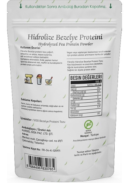 Hidrolize Bezelye Proteini 100G