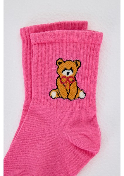 Pembe Ayı Desenli Örme Soket Çorap 1214 fiyatları