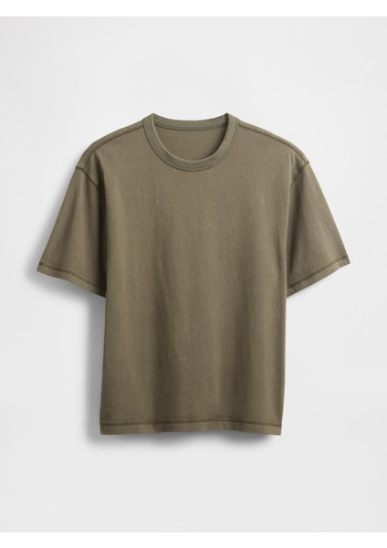 Erkek Haki Heavyweight Crop T-Shirt fiyatları