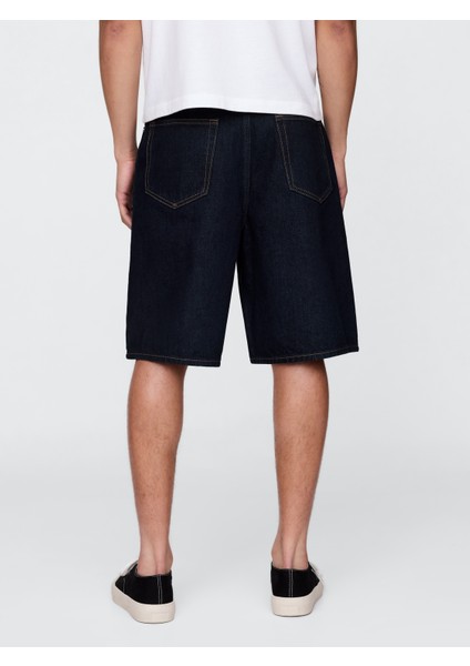 Erkek Siyah 10.5" Baggy Denim Şort fırsatları