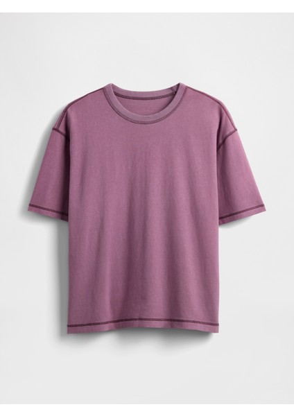 Erkek Koyu Lila Heavyweight Crop T-Shirt fiyatları