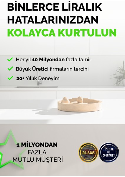 Nnrepaır - 2 Renk : Beyaz - Şeffaf - Seramik, Akrilik, Porselen, Kuvars, Granit, Fayans, Mermer Için Yüzey Tamir Kiti