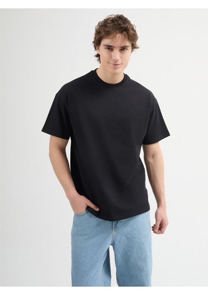 Ricardo 84002 Oversize Siyah Erkek Basic T-Shirt fiyatları