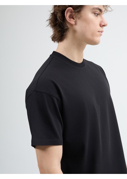 Ricardo 84002 Oversize Siyah Erkek Basic T-Shirt modelleri