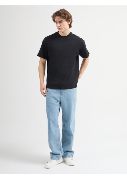 Ricardo 84002 Oversize Siyah Erkek Basic T-Shirt fırsatları