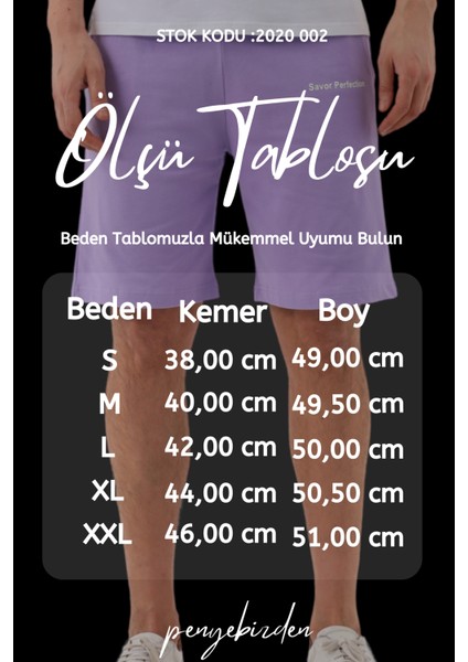 Erkek Regular Fit (Normal Kesim) %100 Pamuklu Şort-Lila