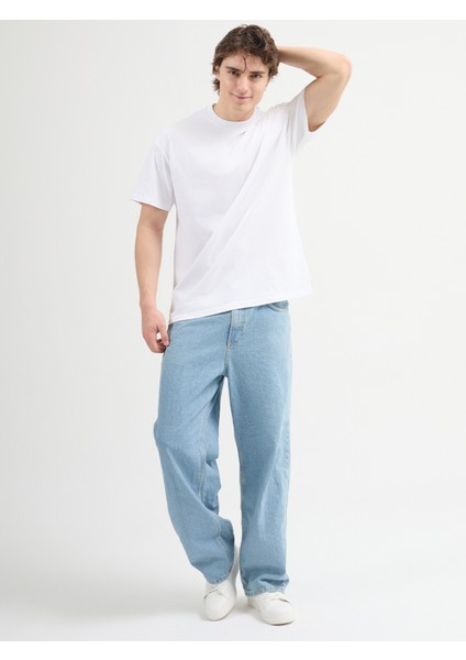 Ricardo 84002 Oversize Beyaz Erkek Basic T-Shirt modelleri