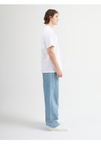 Ricardo 84002 Oversize Beyaz Erkek Basic T-Shirt fırsatları