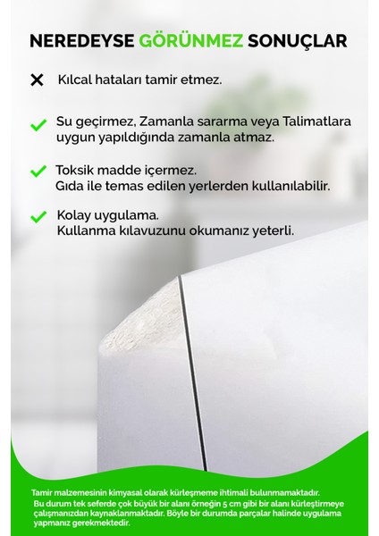 Nnrepaır - 2 Renk : Beyaz - Şeffaf - Seramik, Akrilik, Porselen, Kuvars, Granit, Fayans, Mermer Için Yüzey Tamir Kiti