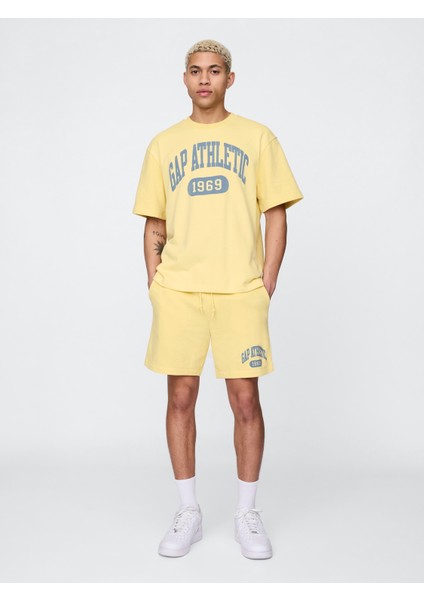 Erkek Sarı Vintagesoft Athletic Gap Logo Sweatshirt