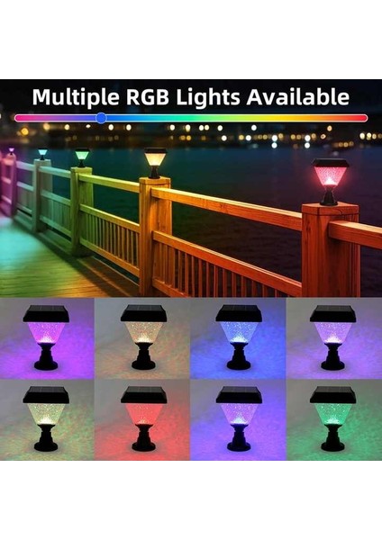 Kumandalı Güneş Enerjili Solar Duvara Monte Bahçe LED Aydınlatma Armatürü Rgb + Beyaz + Gün Işığı