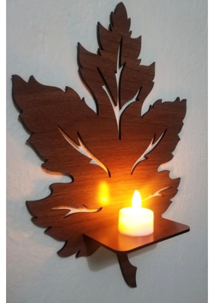 Kuk Desing 3’lü Ahşap Duvar Süsü Rafı - Yaprak Mumluk ve Dekoratif Aplik Seti fiyatları