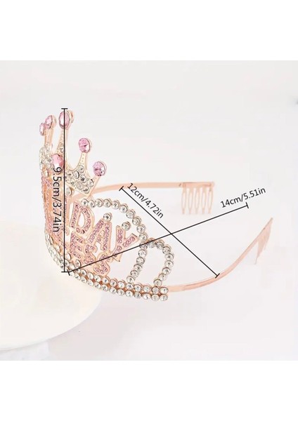 “happy Birthday” Yazılı Pembe Taşlı Doğum Günü Tacı modelleri