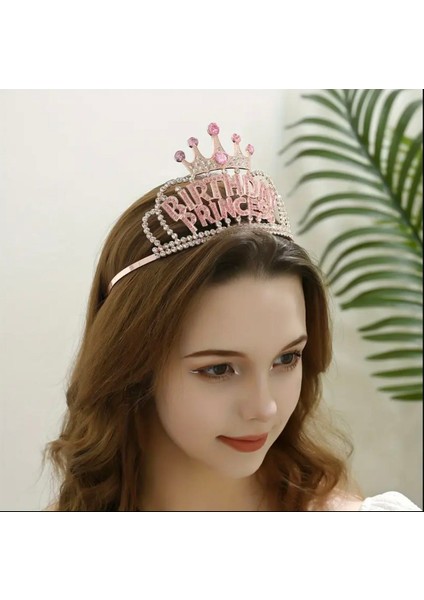 “happy Birthday” Yazılı Pembe Taşlı Doğum Günü Tacı fırsatları