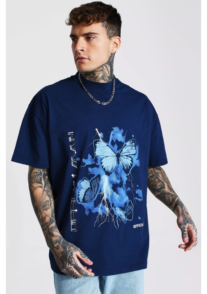 Unisex Oversize Grafiti Baskılı Premium T-Shirt