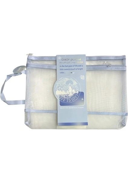 MW74201 Çift Fermuarlı Pastel Renk Saplı Fileli A4 Çanta ( Mesh Dosya) - Tekli