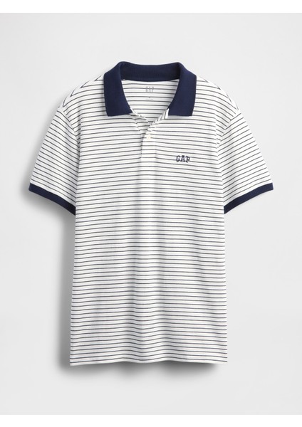 Erkek Siyah Beyaz Çizgili Gap Logo Polo T-Shirt fiyatları