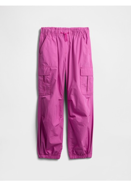 Kız Çocuk Koyu Pembe Paraşüt Pantolon