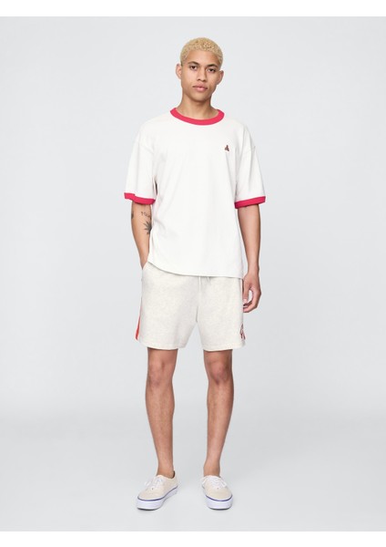 Erkek Kırık Beyaz Vintage Soft Sweat Şort