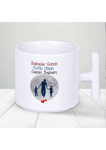 Babalar Günün Kutlu Olsun Canım Babam Baskılı Babalar Günü T Kupa Bardak -1