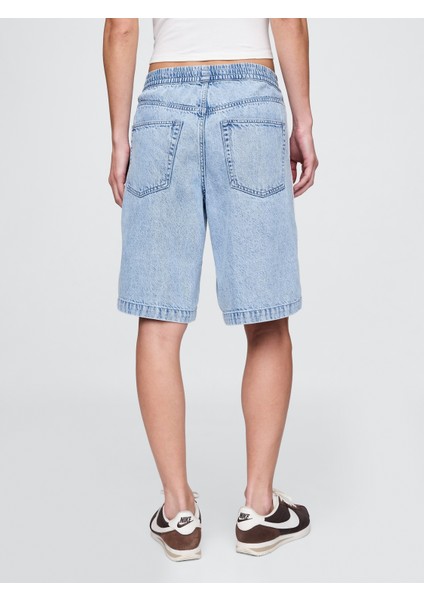 Kadın Denim Mavi 11" Mid Rise Ultrasoft Easy Denim Şort modelleri