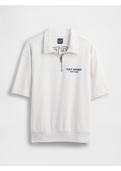 Erkek Beyaz Vintagesoft Spor Çeyrek Fermuarlı Pullover Sweatshirt modelleri