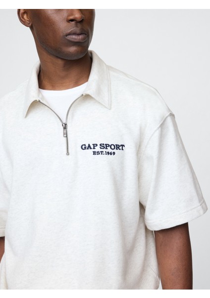 Erkek Beyaz Vintagesoft Spor Çeyrek Fermuarlı Pullover Sweatshirt fırsatları