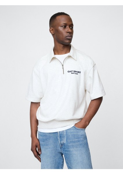 Erkek Beyaz Vintagesoft Spor Çeyrek Fermuarlı Pullover Sweatshirt indirimleri