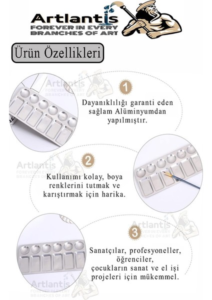 Dikdörtgen Metal Palet 1 Adet Metal Boya Paleti 12 Hazneli 11X23 cm Paslanmaz Resim Boyama Paleti Fırça Hediyeli modelleri