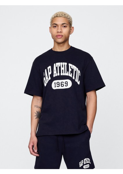 Erkek Siyah Vintagesoft Athletic Gap Logo Sweatshirt