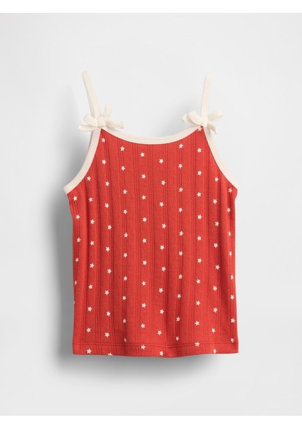 Kız Bebek Kırmızı Pointelle Askılı Atlet