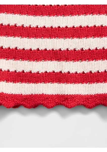 Kız Bebek Kırmızı Dantel Kenarlı Kroşe Atlet fiyatları