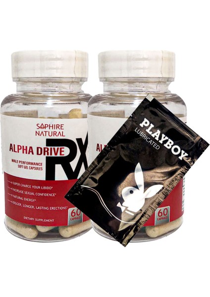 Alpha Drive Erkeklere 2ADET 60 Lı Soft Jel Formunda Özel Perfor.mans Destekleme BRK:014 + Hediy.e Playboy Kayan Jel