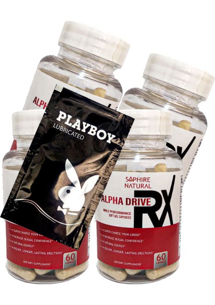 Alpha Drive Soft Jel Formunda 4AD 60 Lı Erkeklere Özel Perfor.mans Destekleyıcı Takvıye BRK:032 + He.diye Playboy Kaydıran Jel