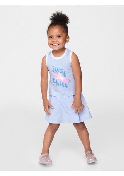 Kız Bebek Mavi Gap × Disney Lilo & Stitch Organik Pamuk Etek Seti