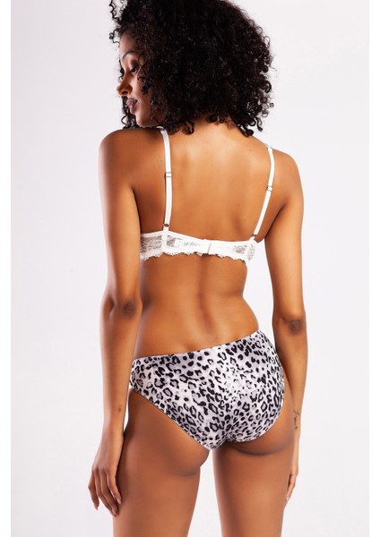 Goldy Heavy Push Up Bra, Gri Leopar Konforlu ve Şık Sütyen