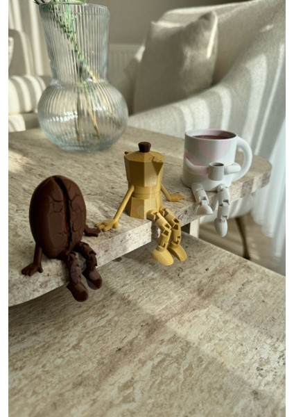 Kahve Köşesi Biblo Seti / 3 Parça / Kahve Çekirdeği / Kahve Kupası / Moka Pot modelleri