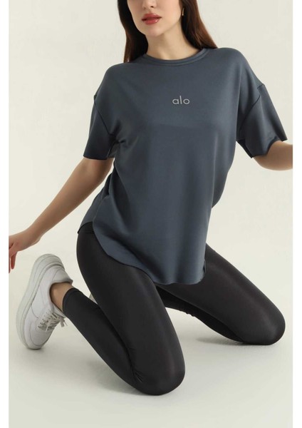 Oversize Kısa Kollu Kadın T-Shirt-Al@