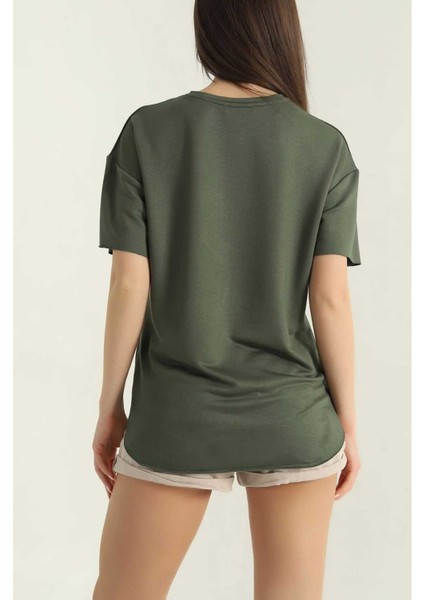 Oversize Kısa Kollu Kadın T-Shirt-Al@ fiyatları