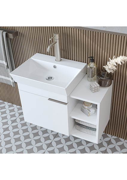 Likya Mdflam Lavabolu Banyo Dolabı Takımı, 72 cm Lavabolu Banyo Alt Dolabı + Üst Dolabı modelleri