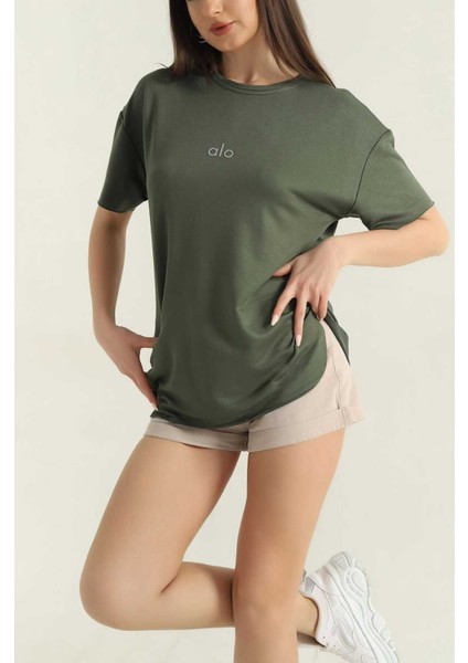 Oversize Kısa Kollu Kadın T-Shirt-Al@