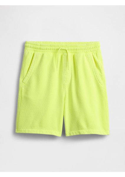 Erkek Çocuk Limon Sarısı Fleece Pull-On Şort