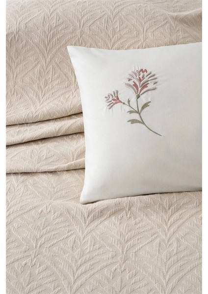 Tivoli Çift Kişilik Jakarlı Pike Takımı-4 Parça Yatak ÖRTÜSÜ-220X240 Cm-Kayısı