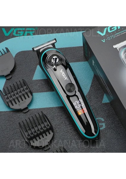 Artworkanatolia V-075 Digital Göstergeli USB Şarjlı Profesyonel Tıraş Makinesi