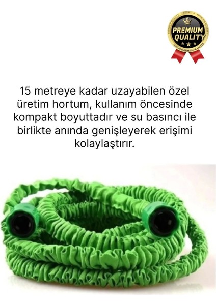 Çok Amaçlı Kırılmaz Dolaşmaz 7 Fonksiyonlu Bahçe Sulama Araç Yıkama Tabancalı Uzayan Hortum 30 mt fiyatları