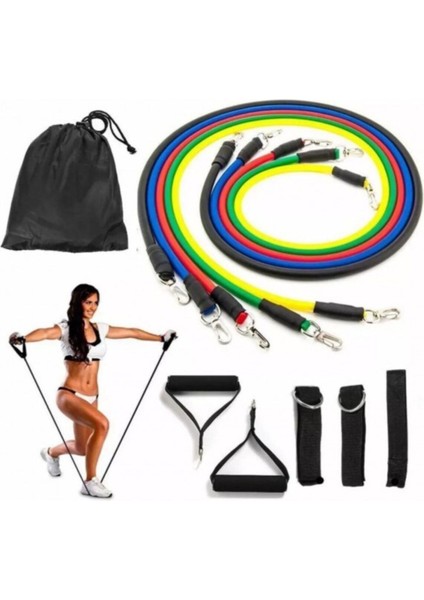 Latex Direnç Lastiği Egzersiz Direnç Lastiği Full Set 11
