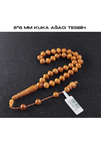 8*8 mm Doğal Kuka Ağacı Tesbih 33'lü Kahverengi Hediyelik Aksesuar Bijuteri Tesbih fiyatları