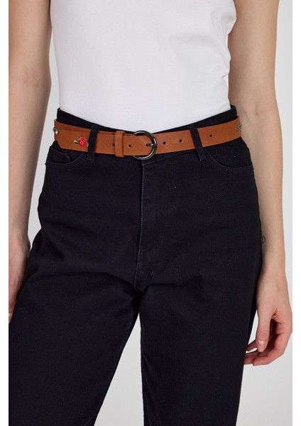 Taba Zımba ve Gül Nakışlı Kadın Kemer 420