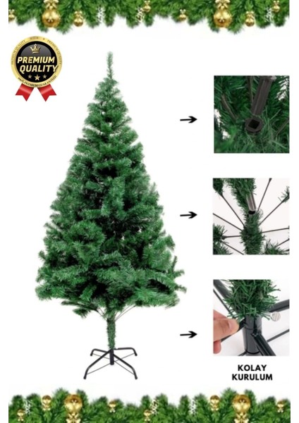Premium Kalite Yeni Yıl Süsleme Seti Renkli Işık Hediyeli Yılbaşı Çam Ağacı Noel Paketi 60 cm 60 Dal fiyatları